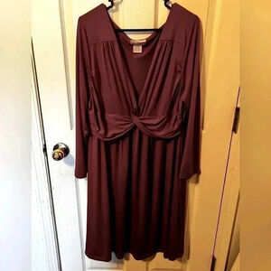 The Paragon Red Long Sleeve Maxi Dress Womens Plus Size 1X Summer Spring Dress